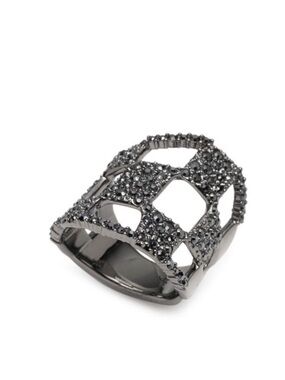 ALEXIS BITTAR • Black Crystal Georgian Checkerboard Ring Size 7